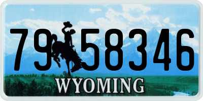 WY license plate 7958346