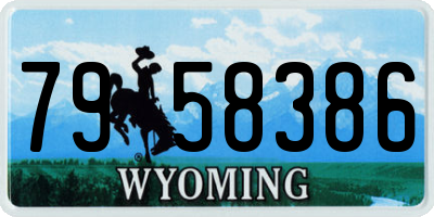 WY license plate 7958386