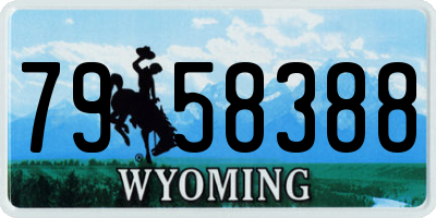 WY license plate 7958388
