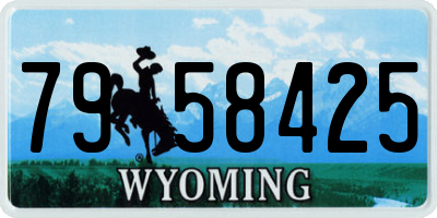 WY license plate 7958425