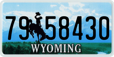 WY license plate 7958430