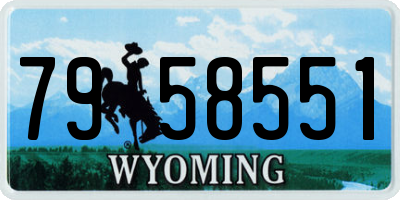 WY license plate 7958551