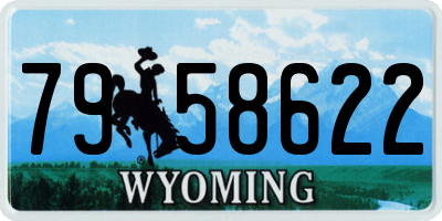 WY license plate 7958622