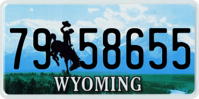 WY license plate 7958655