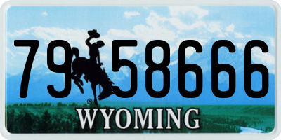 WY license plate 7958666