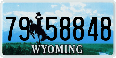 WY license plate 7958848