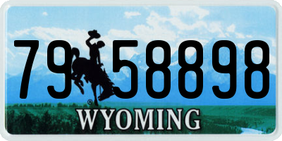 WY license plate 7958898