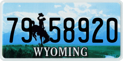 WY license plate 7958920
