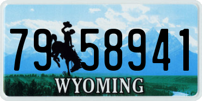 WY license plate 7958941