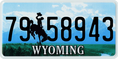 WY license plate 7958943