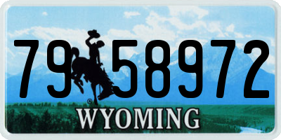 WY license plate 7958972