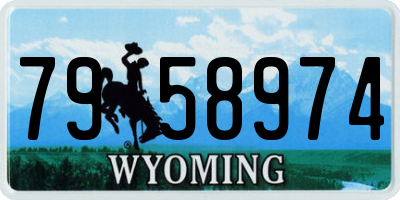 WY license plate 7958974
