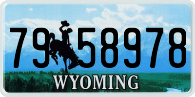 WY license plate 7958978