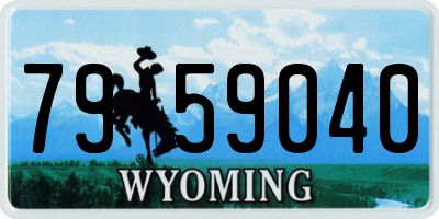 WY license plate 7959040