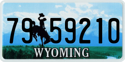 WY license plate 7959210