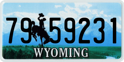 WY license plate 7959231