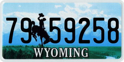 WY license plate 7959258