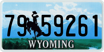 WY license plate 7959261