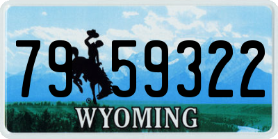 WY license plate 7959322