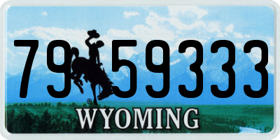 WY license plate 7959333