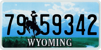 WY license plate 7959342
