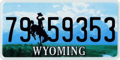 WY license plate 7959353