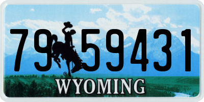 WY license plate 7959431