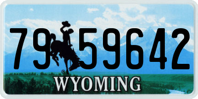 WY license plate 7959642