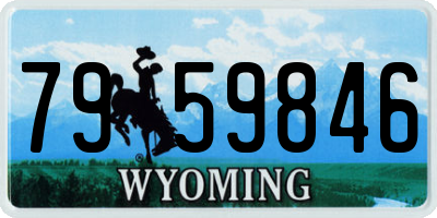 WY license plate 7959846