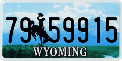 WY license plate 7959915