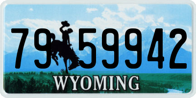 WY license plate 7959942