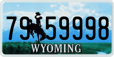 WY license plate 7959998