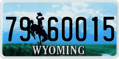 WY license plate 7960015