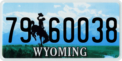WY license plate 7960038