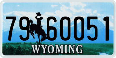 WY license plate 7960051