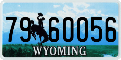 WY license plate 7960056