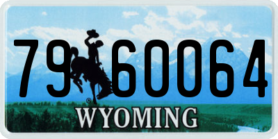 WY license plate 7960064