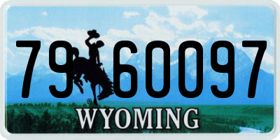WY license plate 7960097