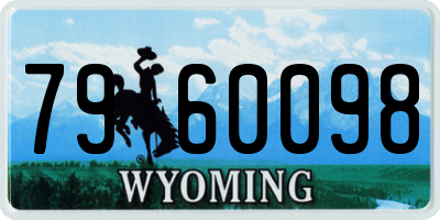 WY license plate 7960098