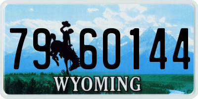 WY license plate 7960144