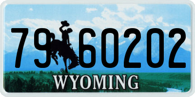 WY license plate 7960202