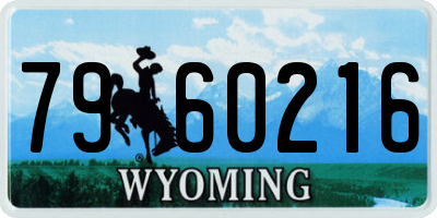 WY license plate 7960216