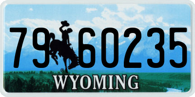 WY license plate 7960235