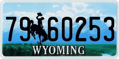 WY license plate 7960253