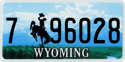 WY license plate 796028