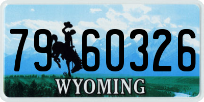WY license plate 7960326