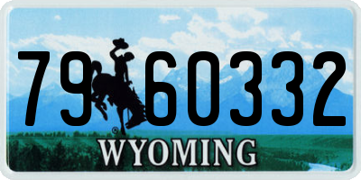 WY license plate 7960332