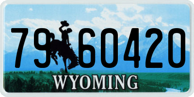 WY license plate 7960420