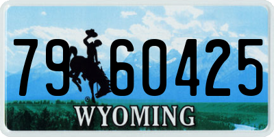 WY license plate 7960425