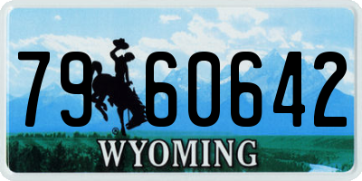 WY license plate 7960642